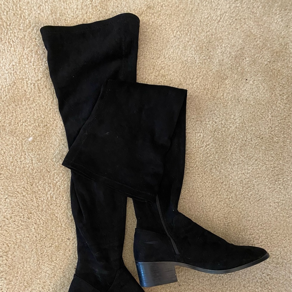 Suede Steve Madden over the knee boots- black size 9